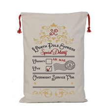 Load image into Gallery viewer, Wholesale Christmas gift bags 50pcs/lot 100% cotton 50*70cm Canvas Santa Sack elk Santa Claus Drawstring Large Rope storage bags