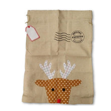 Load image into Gallery viewer, 20pcs burlap christmas santa sacks bag xmas santa gifts bags 2 styles good quality tree decoration santa sack candy bag
