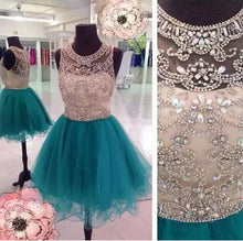 Load image into Gallery viewer, Jewel Neck New Girls Dresses With Beading Crystals Sequins A Line Tulles Girls Graduation Party Dresses Christmas Dress